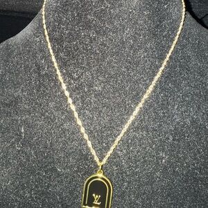 Brand new upcycled Louis Vuitton Gold Pendant Necklace
